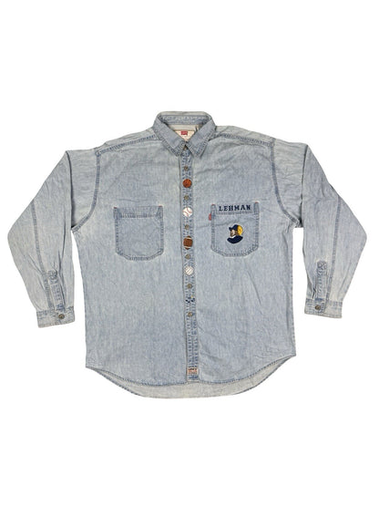 Levi's Red Tab Vtg 90's Blue Embroidered Chambray Teaching Shirt XL