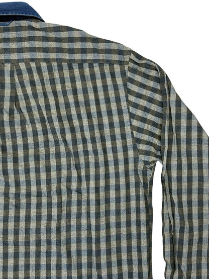 Tommy Hilfiger Blue Check Retro Collared Shirt Large