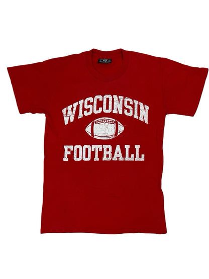 Wisconsin Football Retro Red American College Apparel Printed Top Small
