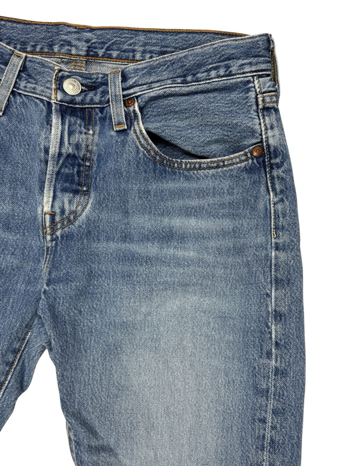 Levi's 501 Mid Wash Blue Straight Leg Denim Jeans 27W 28L