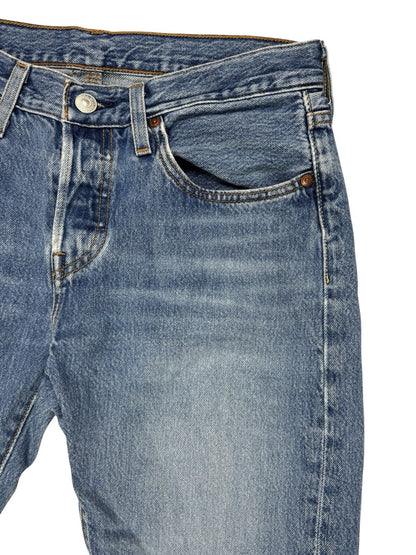 Levi's 501 Mid Wash Blue Straight Leg Denim Jeans 27W 28L
