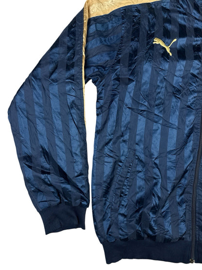 Puma Retro Blue Striped Japanese Football Track Jacket Large