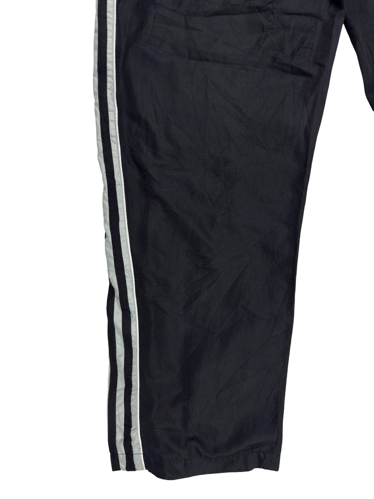 Adidas Vintage Lined Black Polyester Tracksuit Bottoms Pant Trousers Large