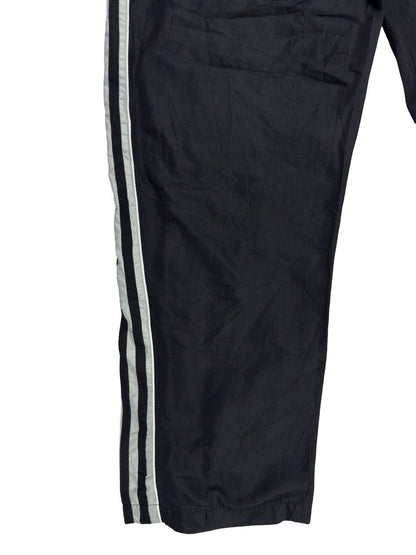 Adidas Vintage Lined Black Polyester Tracksuit Bottoms Pant Trousers Large