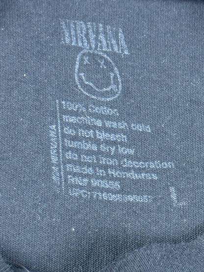 Nirvana Smiley Face Black Graphic Band Top Large