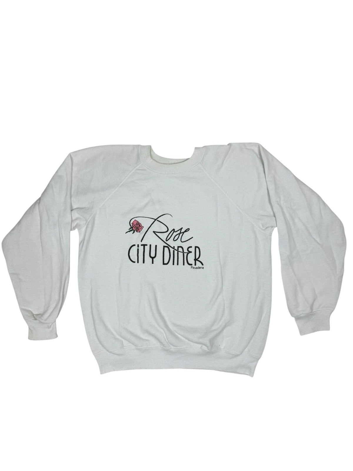 Rose City Diner Pasadena Vintage White Sweater Jumper Medium