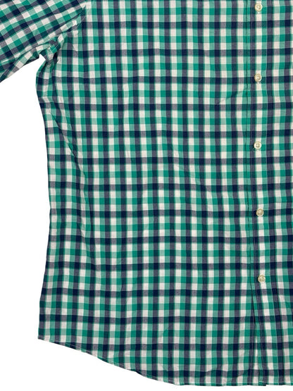 Chaps Green Check Easy Care Short Sleeve Collared Shirt 2XL