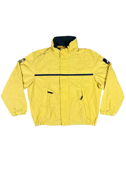 Nautica Retro Yellow Hooded Zip Windbreaker Americana Jacket Large