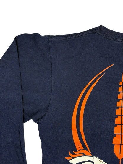 Reebok NFL Denver Broncos Blue Retro Long Sleeve Top Medium