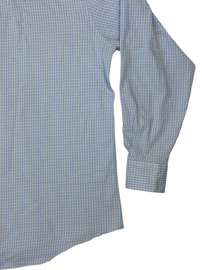 Chaps Blue Check Long Sleeve Collared Shirt Large (16in Collar)