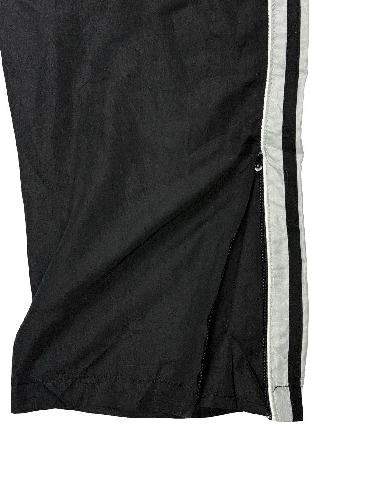 Adidas Vintage Lined Black Polyester Tracksuit Bottoms Pant Trousers Large