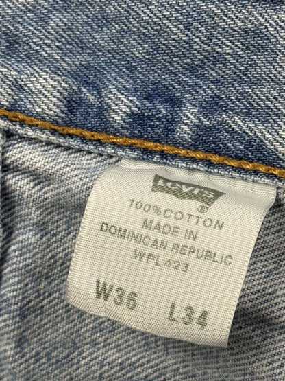 Levi's 501 Blue Retro Straight Leg Denim Jeans 36W 34L