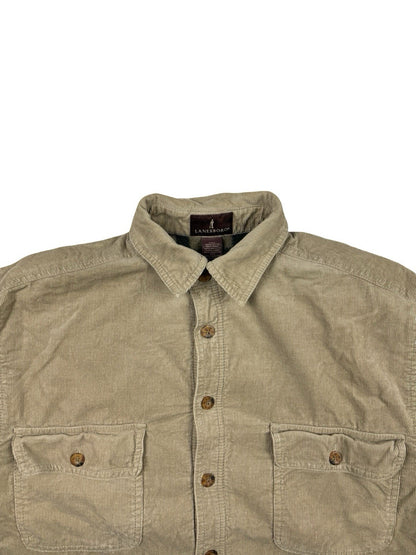 Lanesboro Beige Fleece Lined Corduroy Button Up Jacket Medium