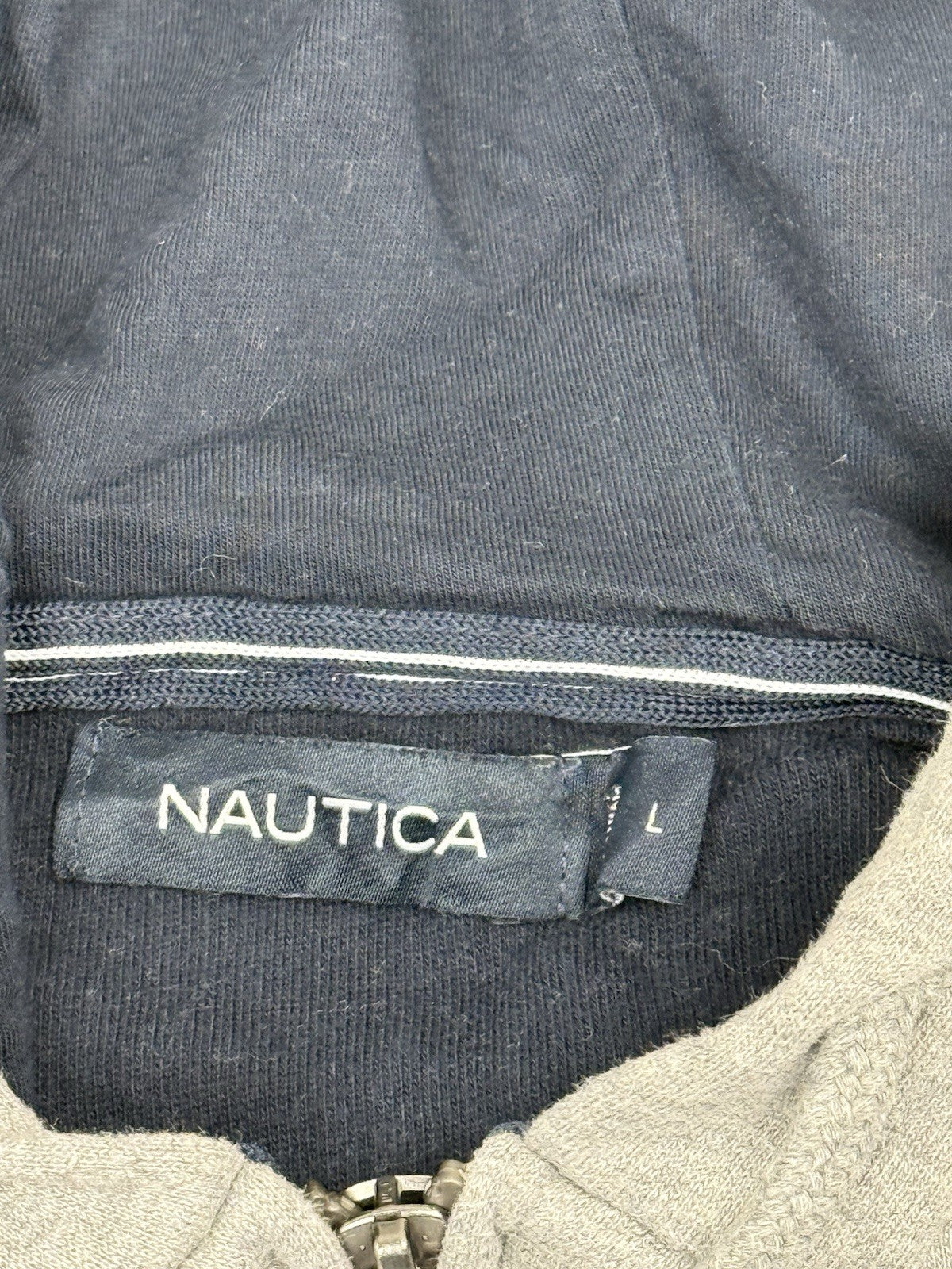 Nautica Grey Zip Through Embroidered Hoodie Jacket Large