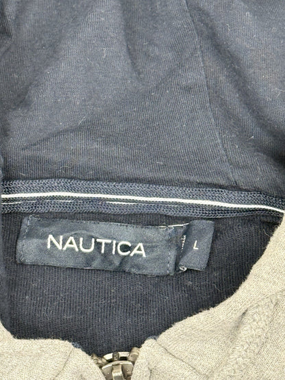 Nautica Grey Zip Through Embroidered Hoodie Jacket Large