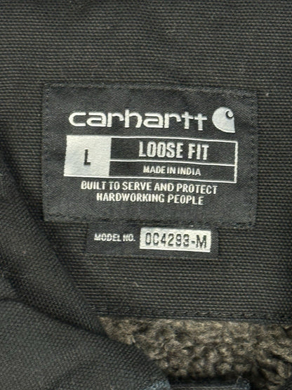 Carhartt Black Sherpa Lined Loose Fit Jacket Large