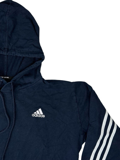 Adidas Blue 3 Stripe Hoodie Medium
