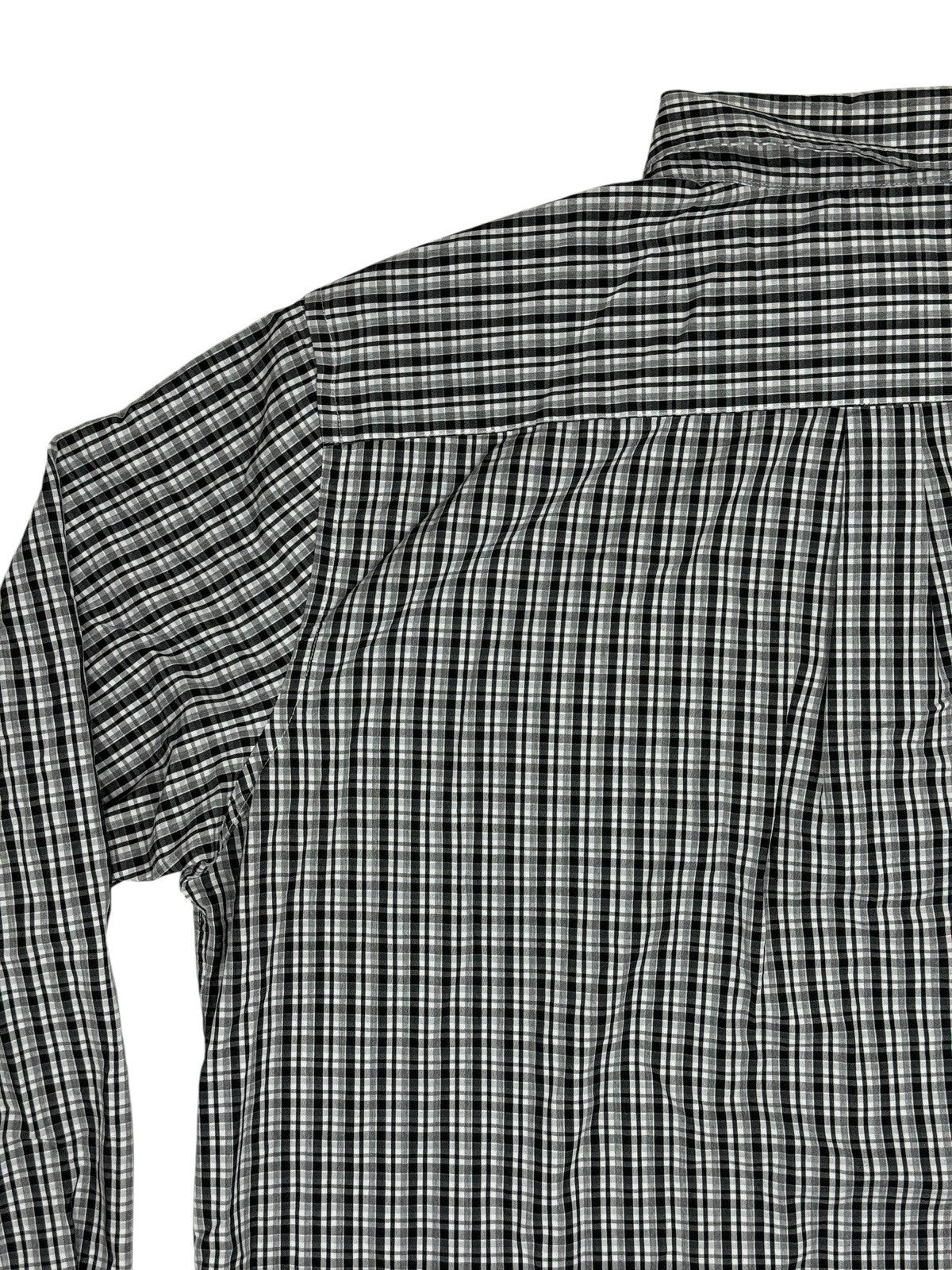 Chaps Black Plaid Stretch Easy Care Shirt 2XL