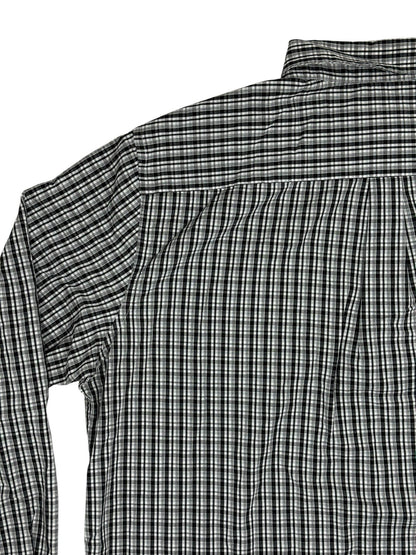 Chaps Black Plaid Stretch Easy Care Shirt 2XL