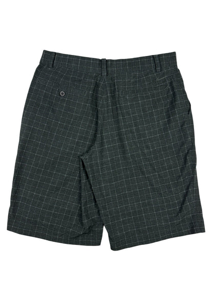 Nike Golf Grey Plaid Chino Sport Shorts Medium 32W