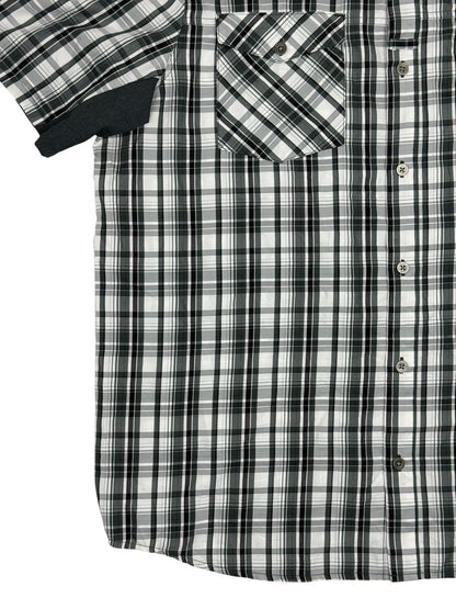 Wrangler Outdoor Grey Plaid Button Up Top XL