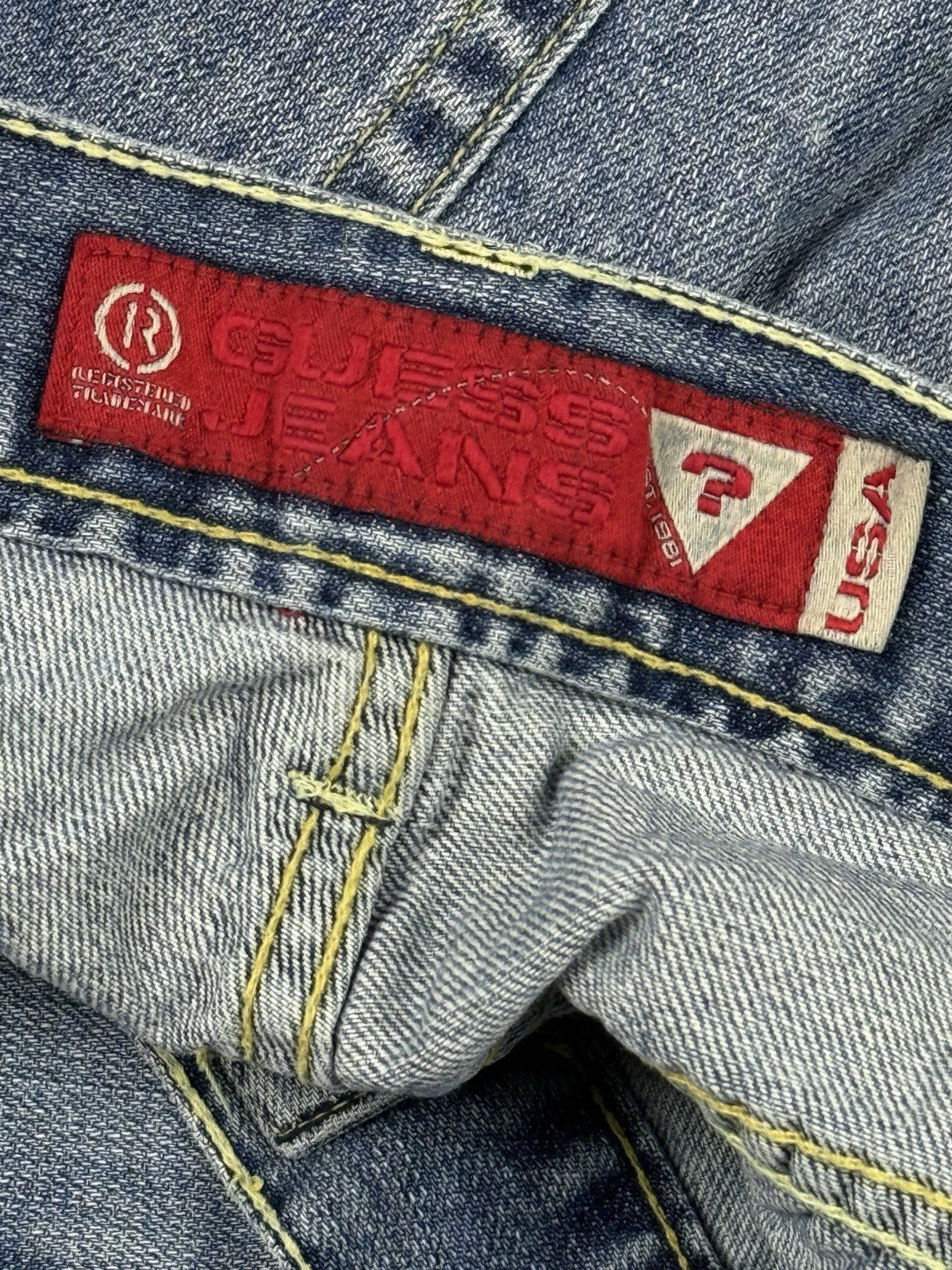 Guess Retro Y2K Distressed Denim Relaxed Fit Jeans 44W 32L