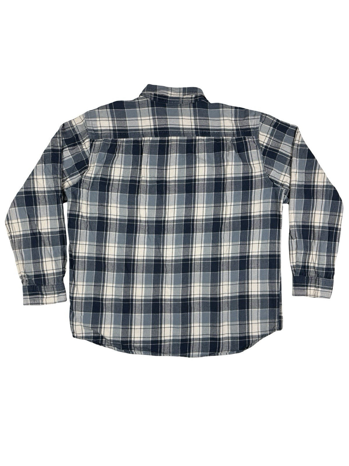 Carhartt Blue Trumbull Relaxed Fit Cotton Plaid Flannel Shirt XL