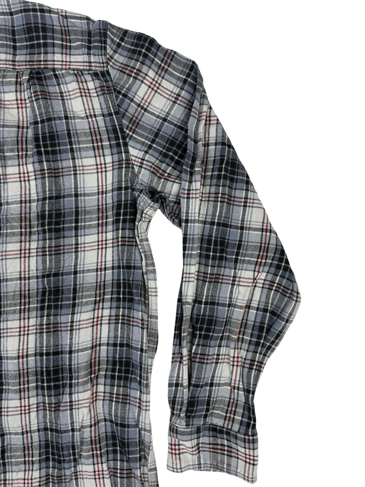Carhartt Trumbull Grey Plaid Flannel Cotton Shirt Large Relaxed Fit Regular