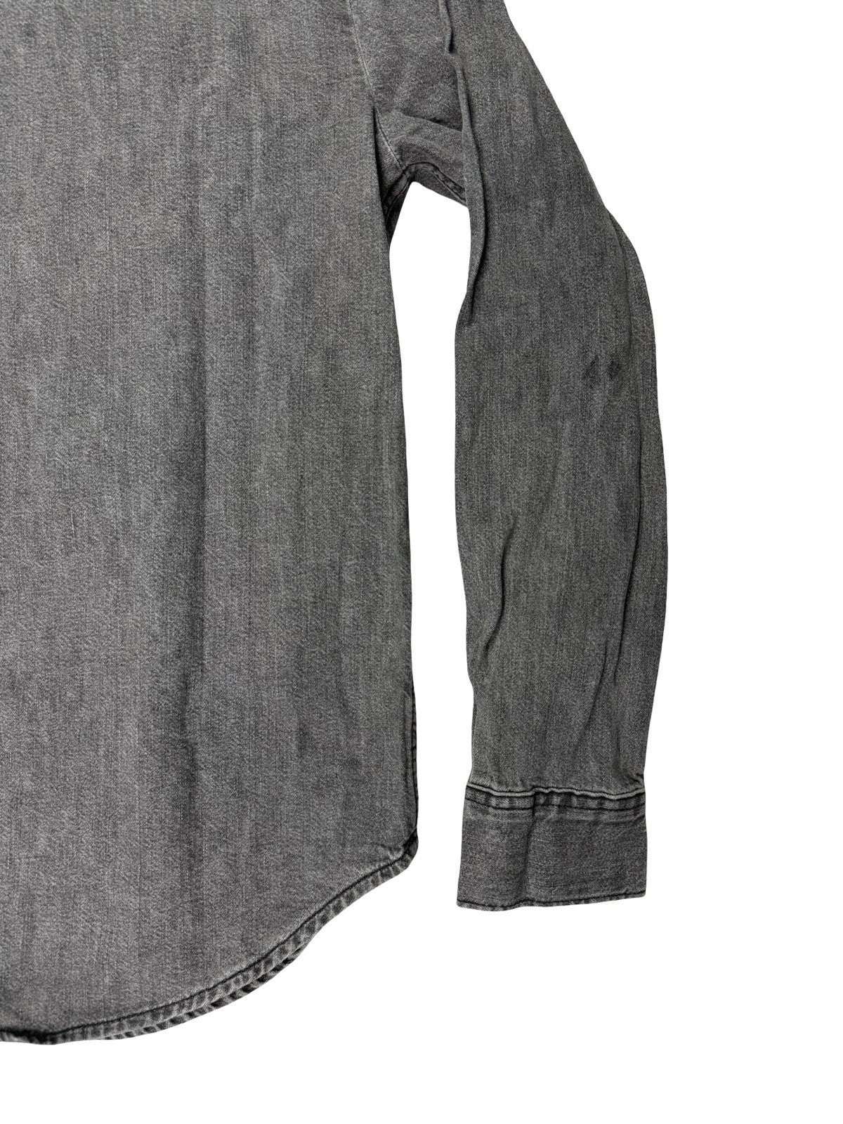 Levi's Faded Grey Pearl Snap Western Cotton Denim Shirt Small