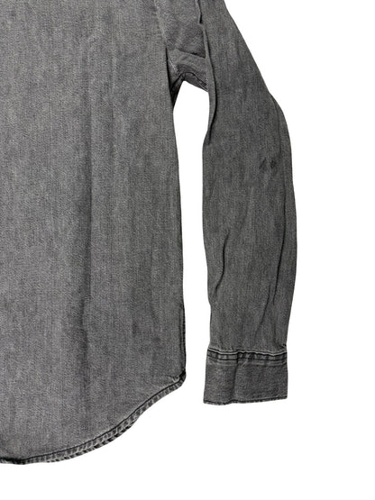 Levi's Faded Grey Pearl Snap Western Cotton Denim Shirt Small