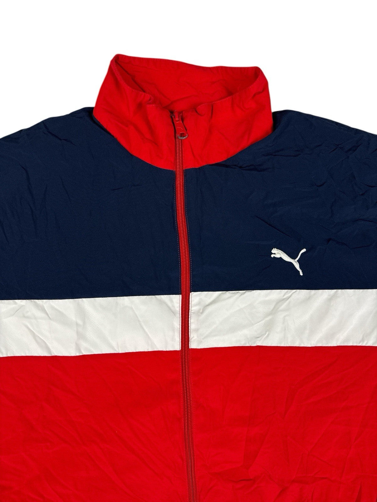 Puma Retro Red Colourblock Zip Track Jacket Large