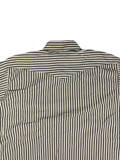 Vintage 80's Panhandle Slim Beige Striped Cotton Shirt 2XL (18x36)