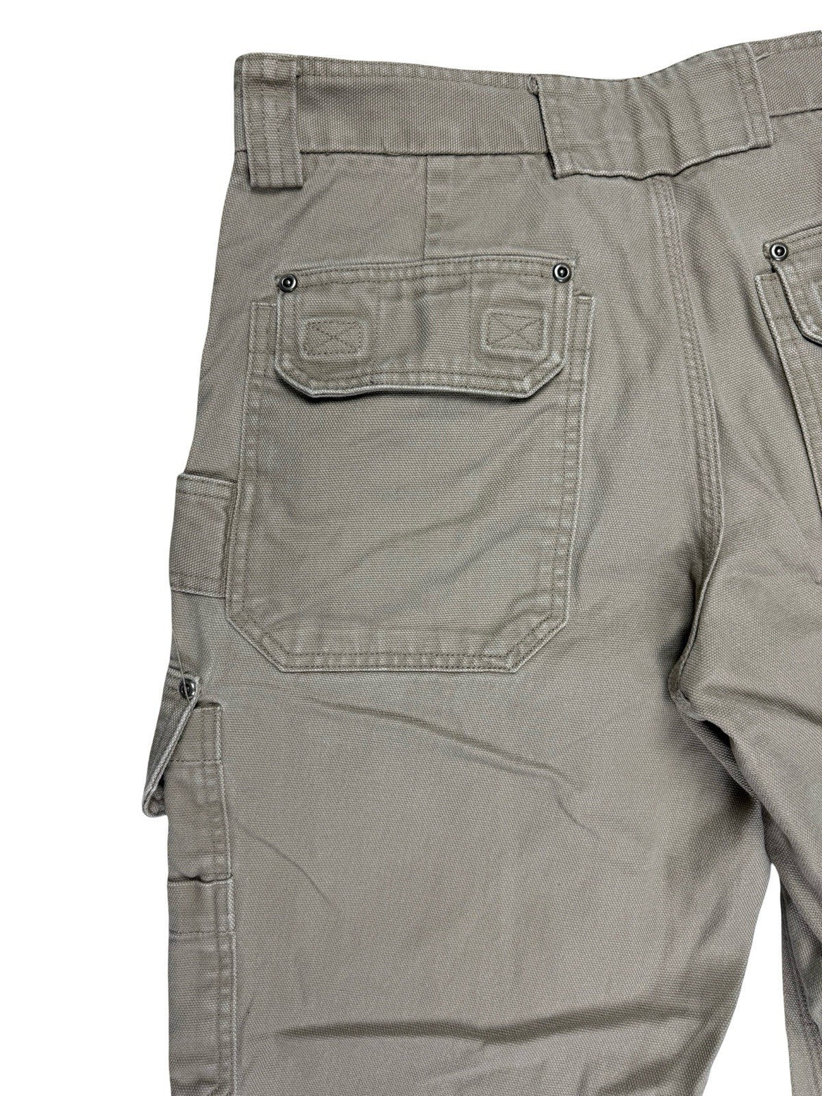 Duluth Beige Cargo Carpenter Denim Jeans 32W 30L