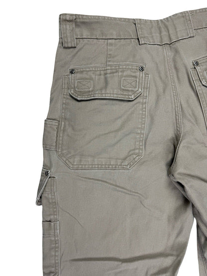 Duluth Beige Cargo Carpenter Denim Jeans 32W 30L