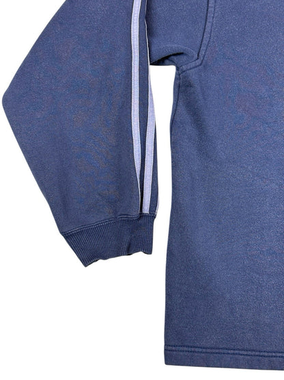 Adidas Vintage Blue Striped V-Neck Jumper Large