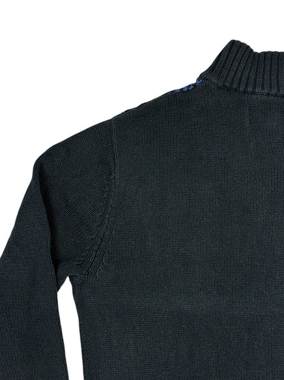 Chaps Blue Cotton Retro Knit Jumper Small