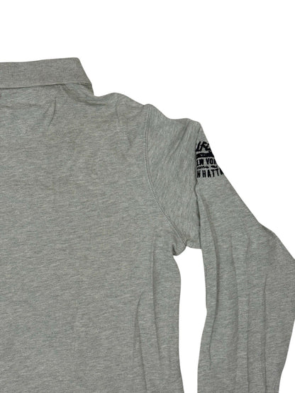 Tommy Hilfiger Grey Long Sleeve Embroidered Polo Top Medium