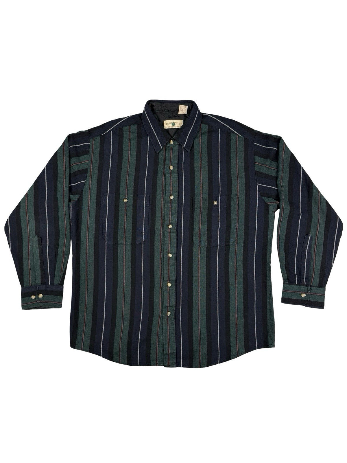Northwest Territory Vintage 90s Multi Striped Button Closure Shirt Large