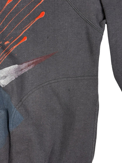 Vintage 80's GDR Man Size Black Abstract Splash Graphic Sweatshirt 2XL