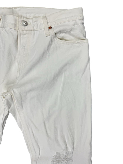 Levi's 501 CT White Distressed Denim Jeans 28W 32L