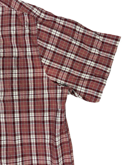 Carhartt Retro Red Plaid Short Sleeve Y2K Button Cotton Shirt 2XL