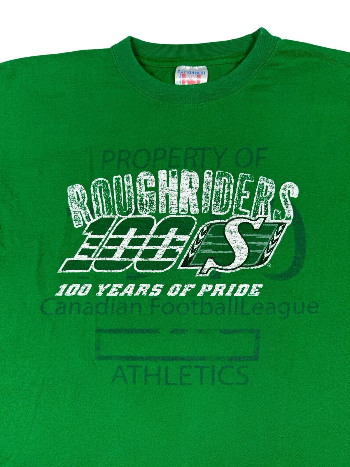 Saskatchewan Roughriders Green 100 Year Canadian Football Top Large