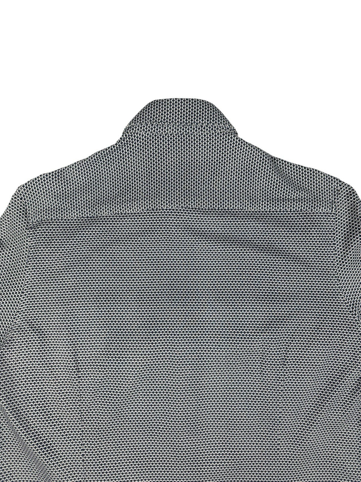 Victor Emmanuel White/Blue Stripe Pattern Stretch Shirt Small (15in Collar)