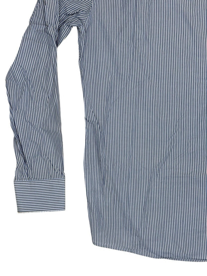 Tommy Hilfiger Blue Striped Collared Shirt Large 16" Collar