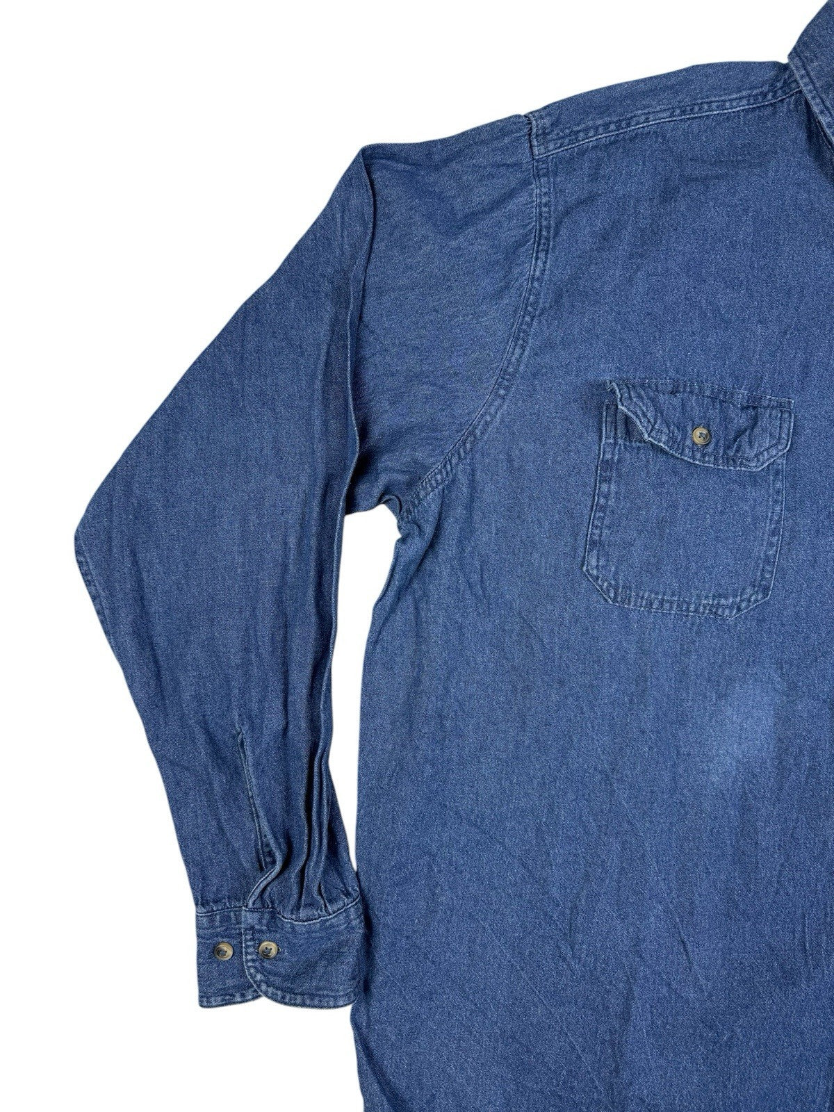 Wrangler Blue Cotton Long Sleeve Collared Button Up Shirt 2XL