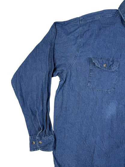 Wrangler Blue Cotton Long Sleeve Collared Button Up Shirt 2XL