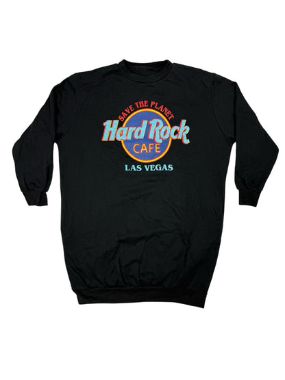 Hard Rock Cafe Retro Las Vegas Black Longline Jumper Medium