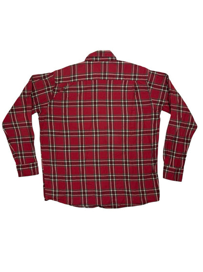 Wrangler Red Plaid Cotton Collared Shirt Large