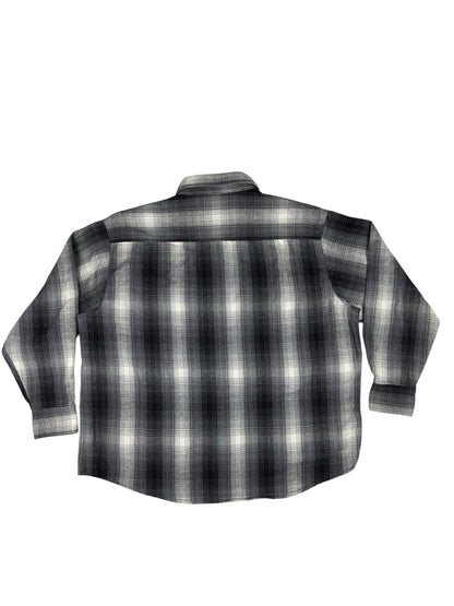 Hickory Shirt Retro Grey Plaid Pearl Snap Western Shirt 2XL