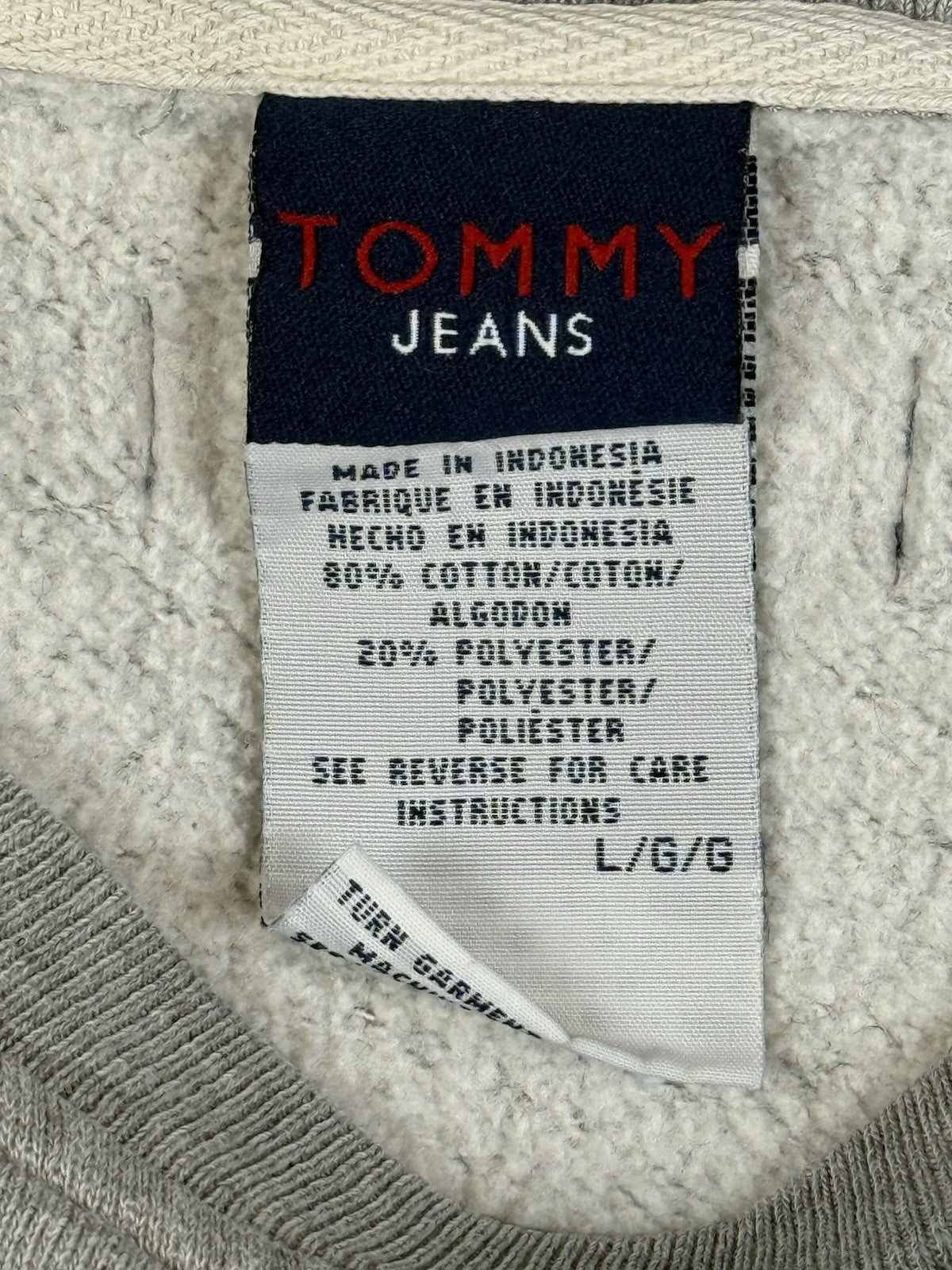 Tommy Jeans Grey Retro Printed Jumper Large